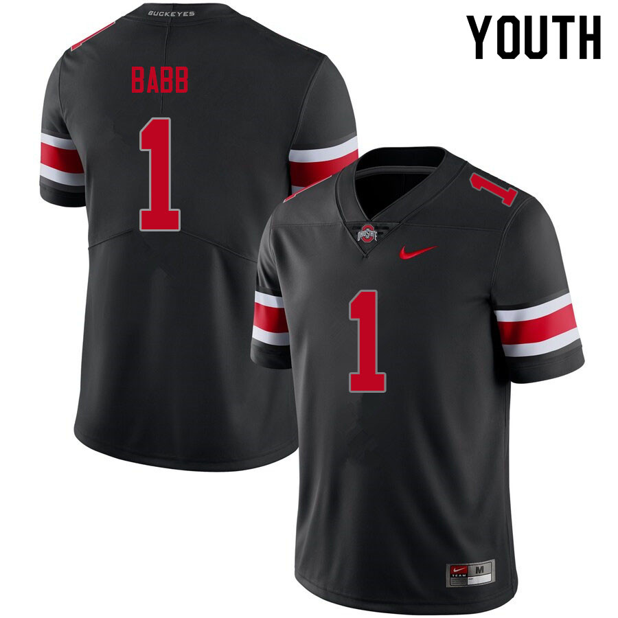 Ohio State Buckeyes Kamryn Babb Youth #1 Blackout Authentic Stitched College Football Jersey